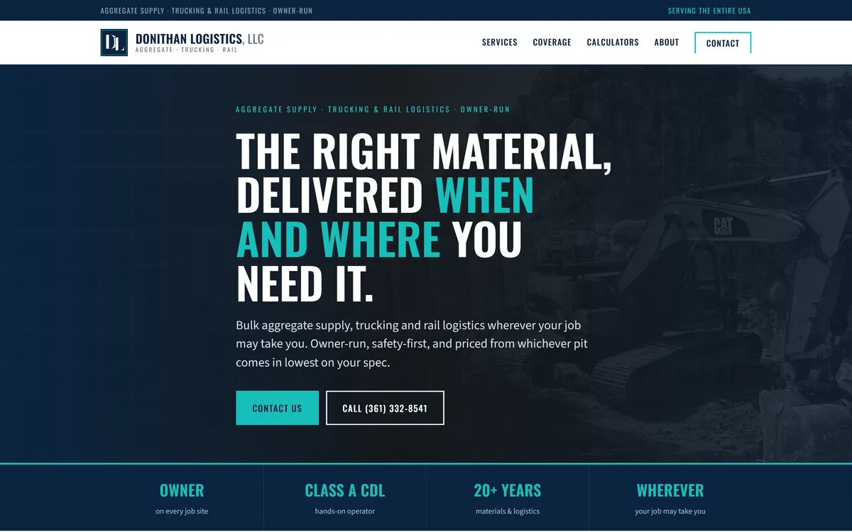 Donithan Logistics website