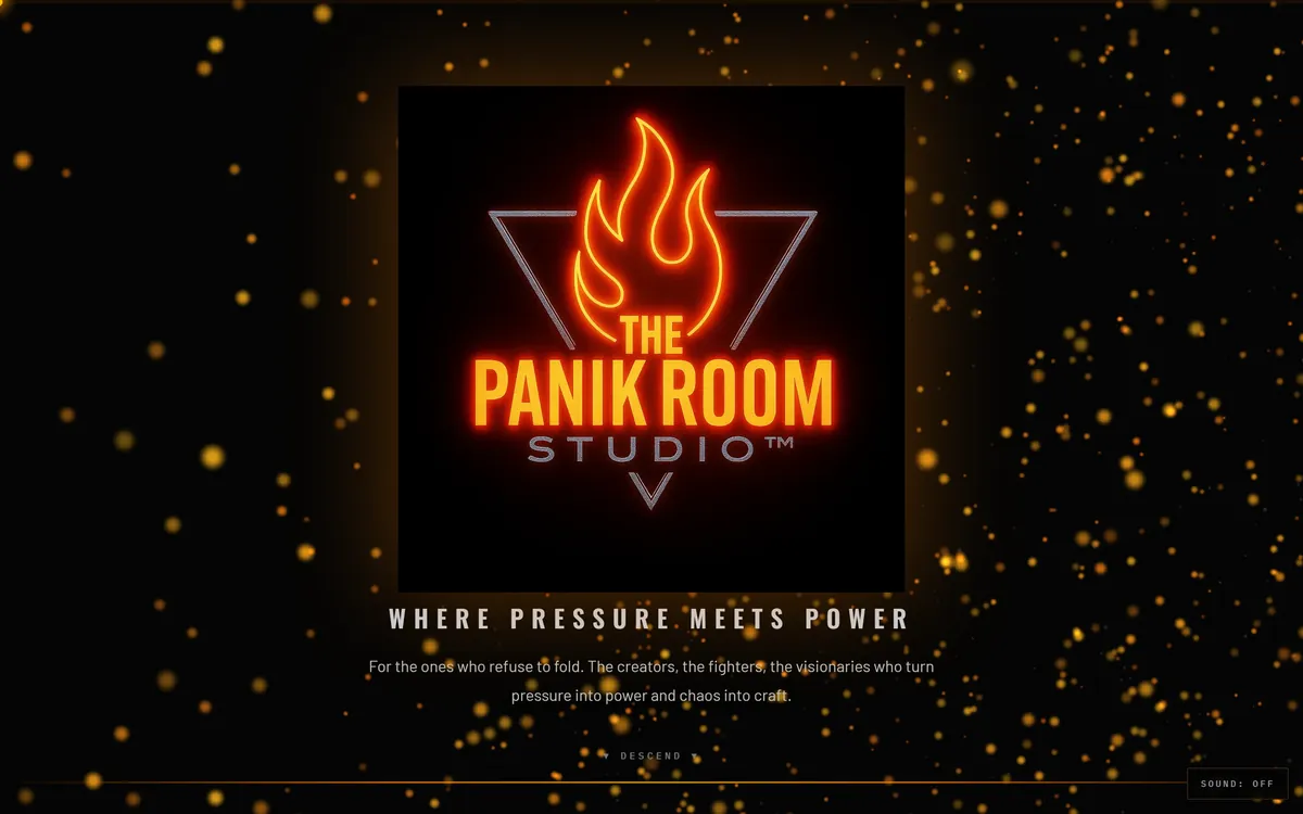 The Panik Room Studio website
